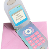 Flip Phone Holographic Birthday Greeting Card