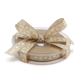 Brown Woven Flower Ribbon, 20m roll