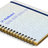 Spiral Bound Rollbahn Card Cover Notebook, Holographic Silver