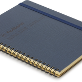 Spiral Bound Rollbahn Fabric Cover A5 Notebook, Navy