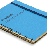 Spiral Bound Rollbahn Fabric Cover A5 Notebook, Teal Blue