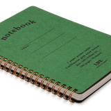 Life Spiral Bound A5 Grid Notebook with Pocket, Green