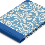 Sewn Bound Woodblock Pocket Sketchbook, Blue Brocade