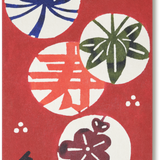 Katazome Postcard, Pine Bamboo Plum